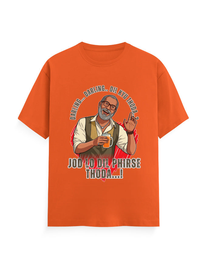 Unisex Classic Crew T-Shirt – Darling Darling Dil Kyu Thoda.? Orange GlowZonePrints