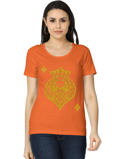 Women's Classic T-Shirt – Card Queen Diamond Orange GlowZonePrints