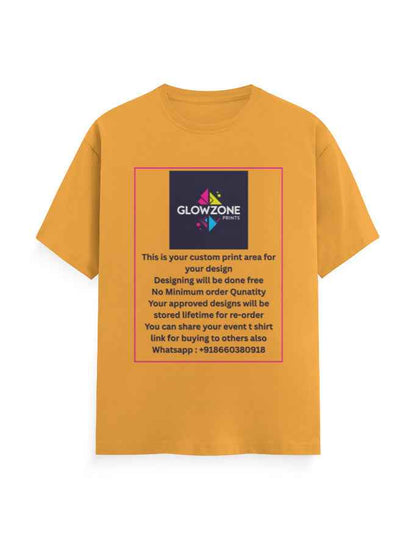 Unisex Classic Crew T-Shirt (Custom Print) Golden Yellow GlowZonePrints