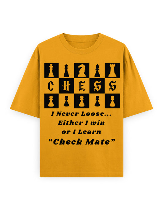 Unisex Oversized Classic T-Shirt – Chess (Black Edition) Golden Yellow GlowZonePrints