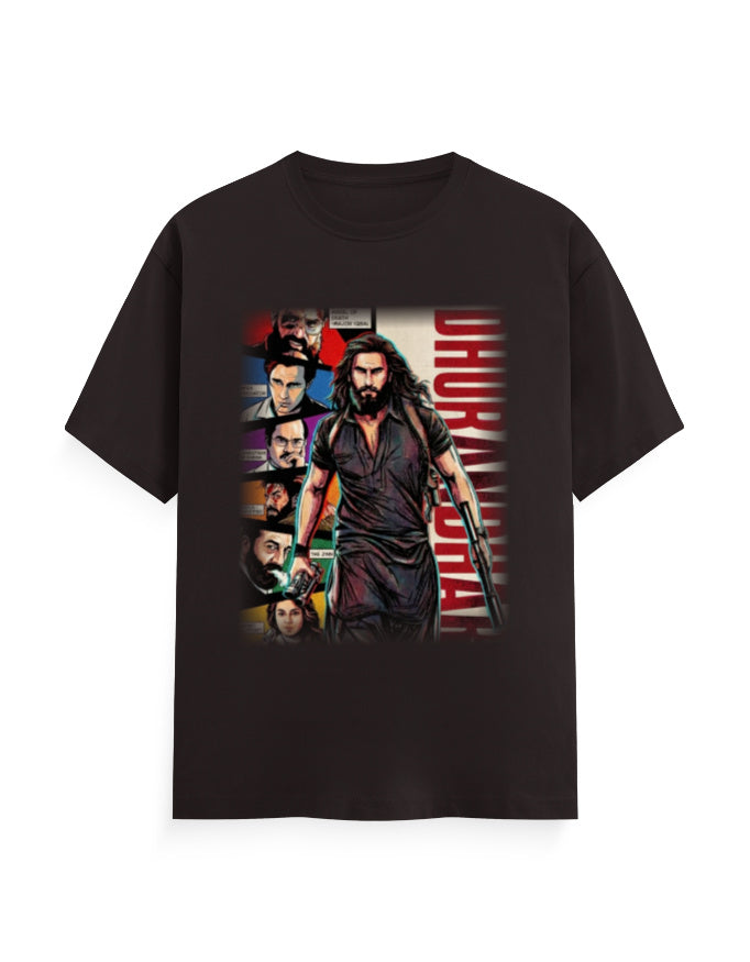 Unisex Crew T-Shirt - Dhurandhar(B) Coffee Brown GlowZonePrints