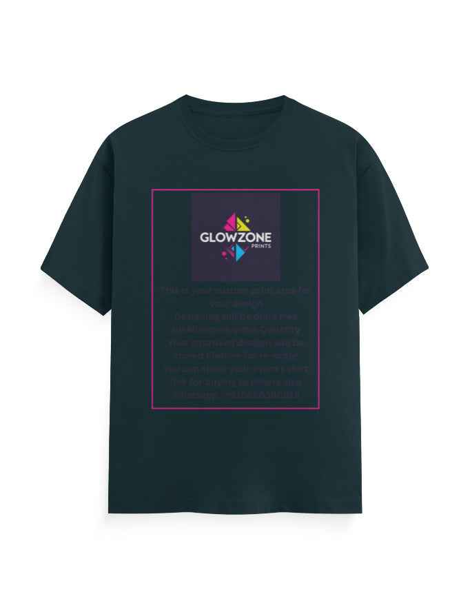 Unisex Classic Crew T-Shirt (Custom Print) Petrol Blue GlowZonePrints