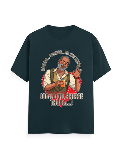 Unisex Classic Crew T-Shirt – Darling Darling Dil Kyu Thoda.? Petrol Blue GlowZonePrints