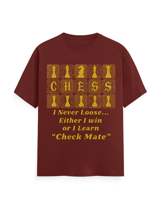 Unisex Classic Crew T-Shirt – Chess (Gold Edition) Brick Red GlowZonePrints