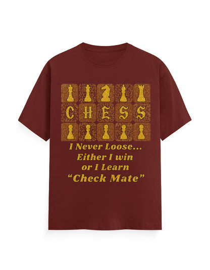 Unisex Classic Crew T-Shirt – Chess (Gold Edition) Brick Red GlowZonePrints