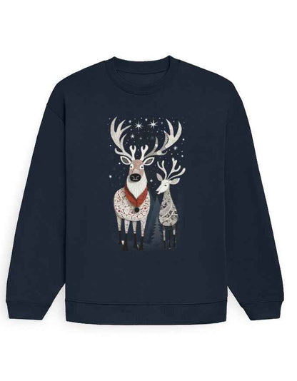 Unisex Oversized Sweatshirt Reindeer | UH35