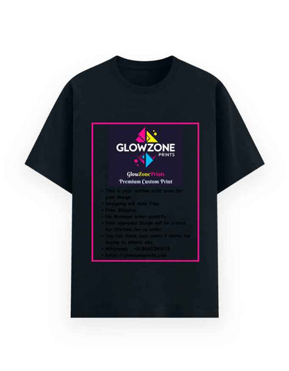 Unisex Basic T-Shirt | UB73 (Custom Print) Navy Blue GlowZonePrints