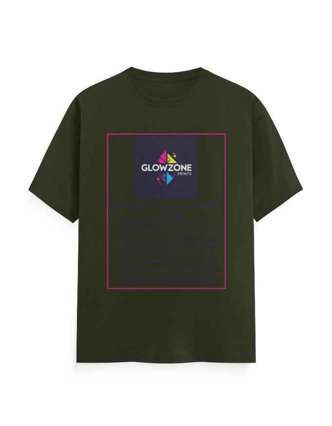 Unisex Classic Crew T-Shirt (Custom Print) Olive Green GlowZonePrints
