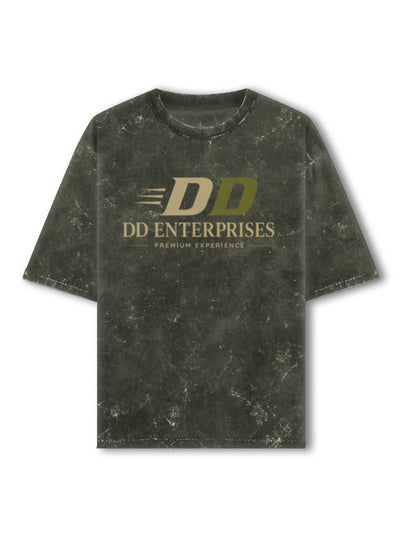 Acid Washed Oversized Tee - DD Enterprises Olive Green GlowZonePrints