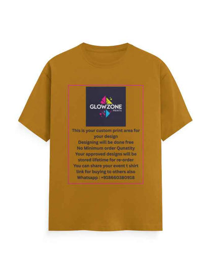 Unisex Classic Crew T-Shirt (Custom Print) Mustard Yellow GlowZonePrints
