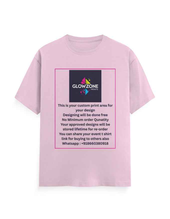 Unisex Classic Crew T-Shirt (Custom Print) Light Baby Pink GlowZonePrints