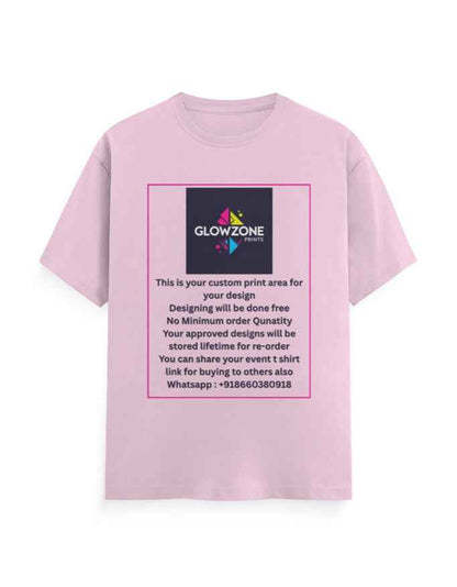 Unisex Classic Crew T-Shirt (Custom Print) Light Baby Pink GlowZonePrints