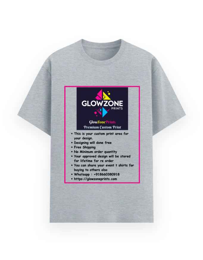 Unisex Basic T-Shirt | UB73 (Custom Print) Grey Melange GlowZonePrints
