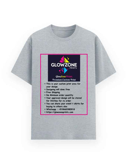 Unisex Basic T-Shirt | UB73 (Custom Print) Grey Melange GlowZonePrints