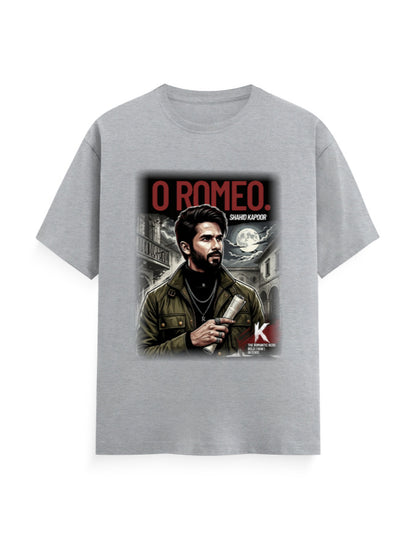 Unisex Classic Crew T-Shirt - O Romeo Grey Melange GlowZonePrints