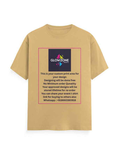 Unisex Classic Crew T-Shirt (Custom Print) Beige GlowZonePrints