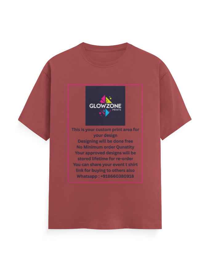 Unisex Classic Crew T-Shirt (Custom Print) Coral GlowZonePrints