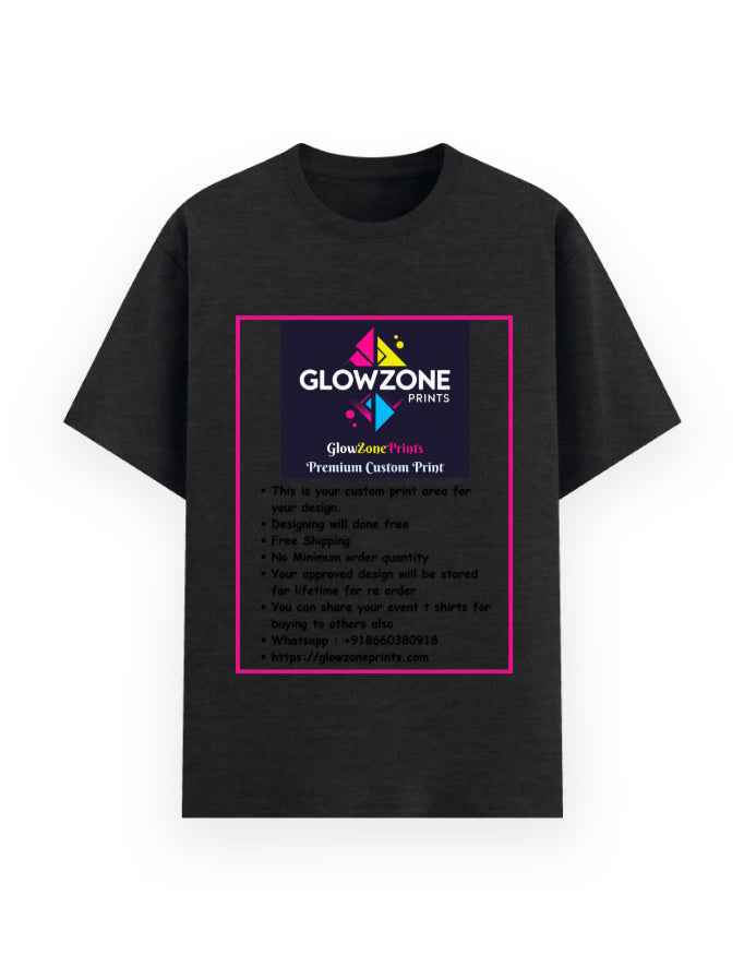 Unisex Basic T-Shirt | UB73 (Custom Print) Black melange GlowZonePrints