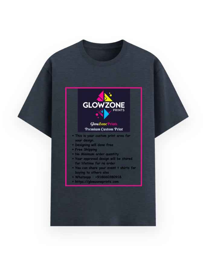 Unisex Basic T-Shirt | UB73 (Custom Print) Navy melange GlowZonePrints