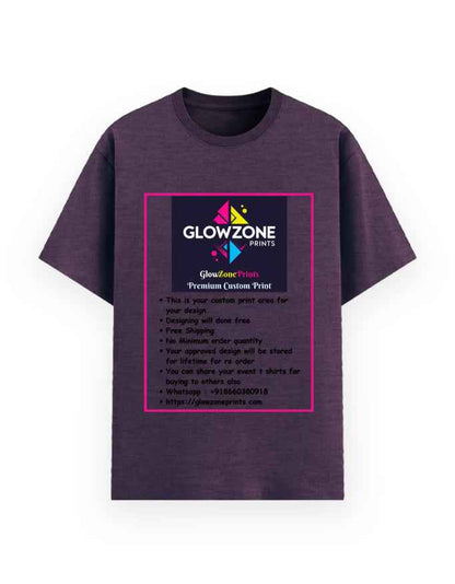 Unisex Basic T-Shirt | UB73 (Custom Print) Purple melange GlowZonePrints