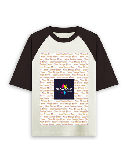 Unisex Oversized Raglan T-Shirt – Custom Print Coffee Brown off white GlowZonePrints