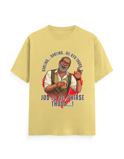 Unisex Classic Crew T-Shirt – Darling Darling Dil Kyu Thoda.? Yellow GlowZonePrints