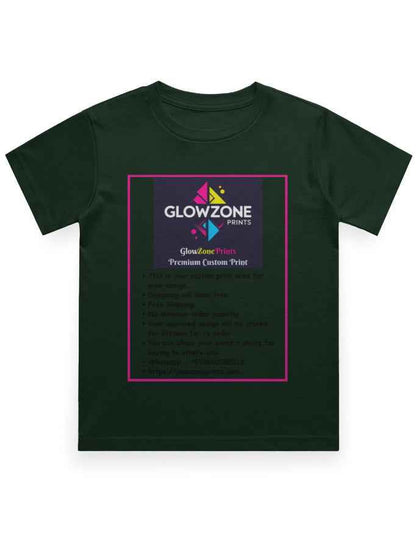 Boy's Crew Neck T-Shirt | UC21 (Custom Print)-1 Bottle Green GlowZonePrints