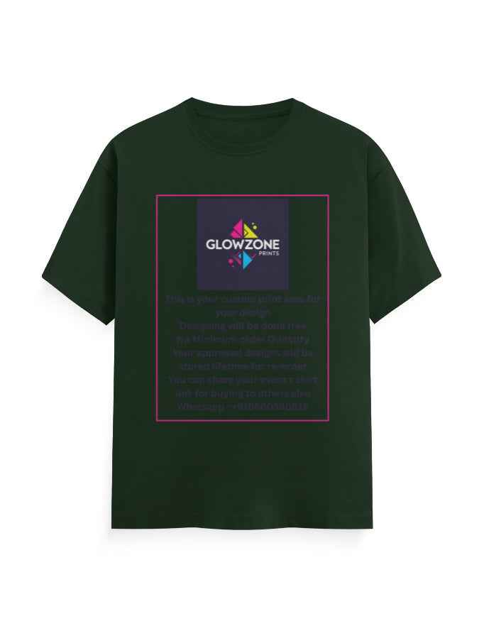 Unisex Classic Crew T-Shirt (Custom Print) Bottle Green GlowZonePrints