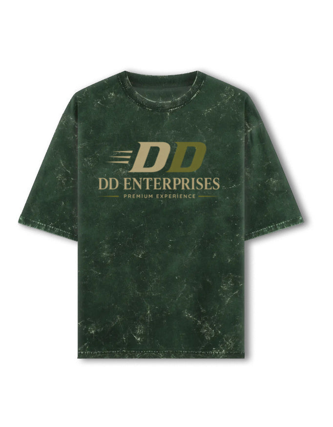 Acid Washed Oversized Tee - DD Enterprises Bottle Green GlowZonePrints