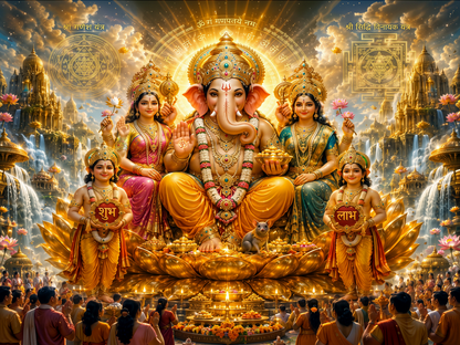 Ganesh Festival Tapestry – (16 Unique Designs) Design04 40x50 In (3.3x4.16 Feet ) GlowZonePrints