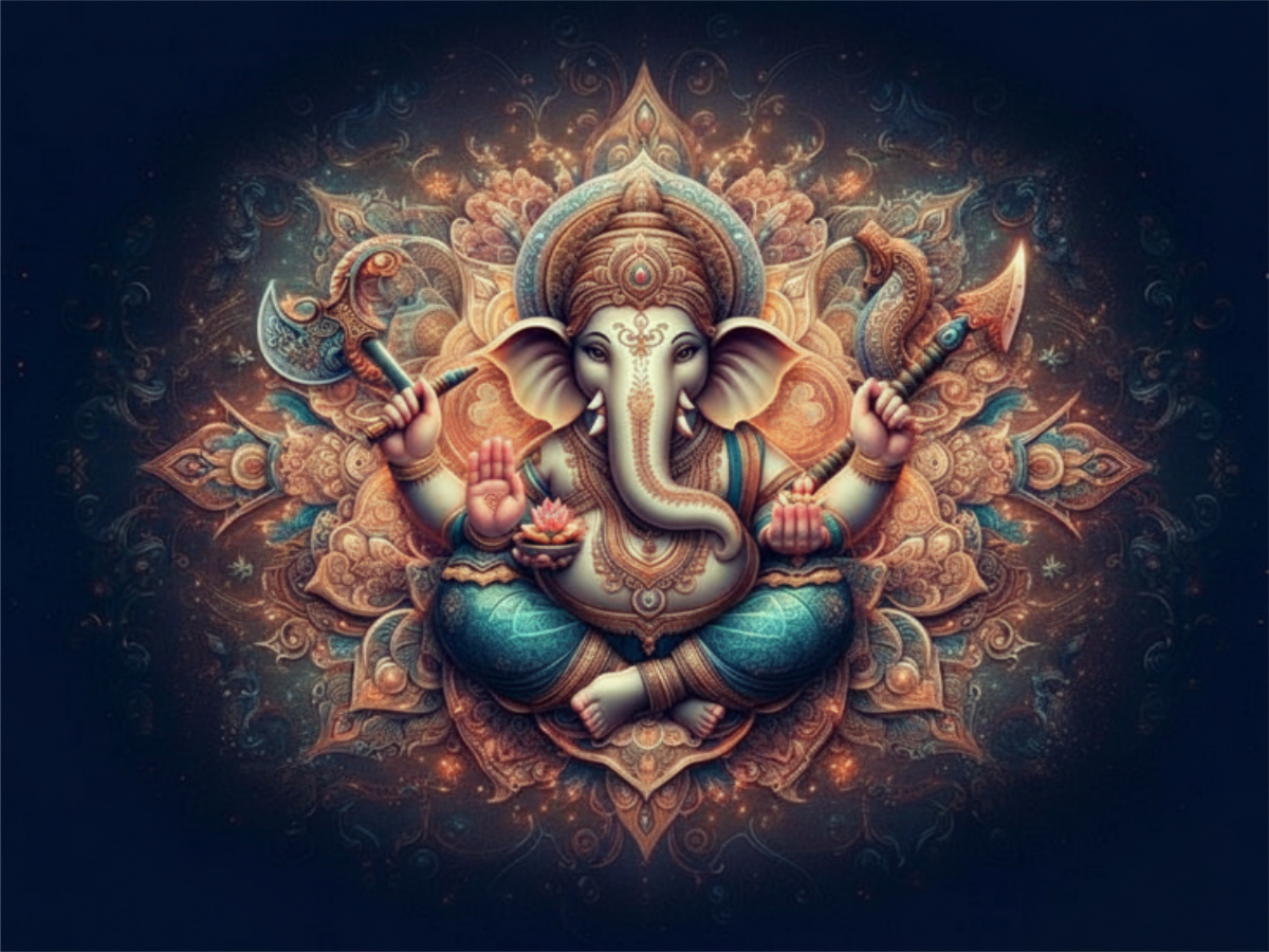 Ganesh Festival Tapestry – (16 Unique Designs) Design06 40x50 In (3.3x4.16 Feet ) GlowZonePrints