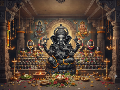 Ganesh Festival Tapestry – (16 Unique Designs) Design07 40x50 In (3.3x4.16 Feet ) GlowZonePrints