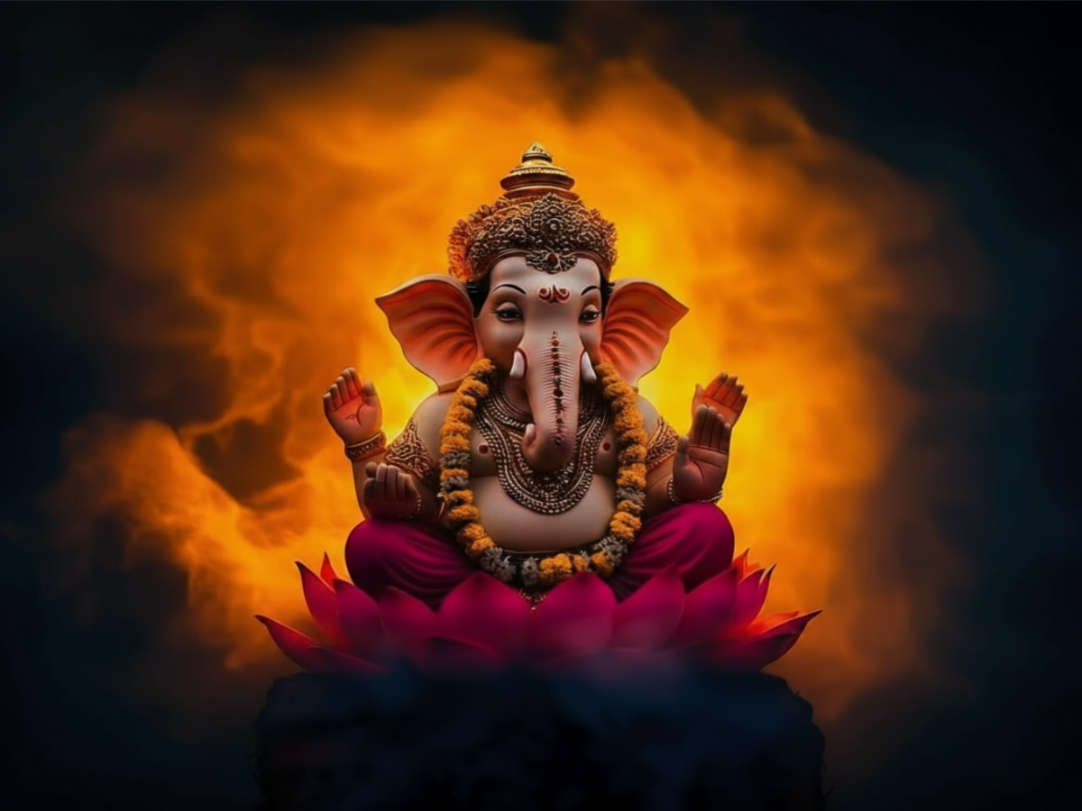 Ganesh Festival Tapestry – (16 Unique Designs) Design16 40x50 In (3.3x4.16 Feet ) GlowZonePrints