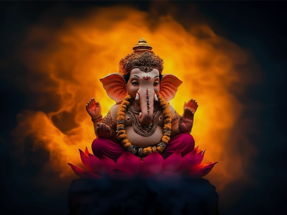 Ganesh Festival Tapestry – (16 Unique Designs) Design16 40x50 In (3.3x4.16 Feet ) GlowZonePrints