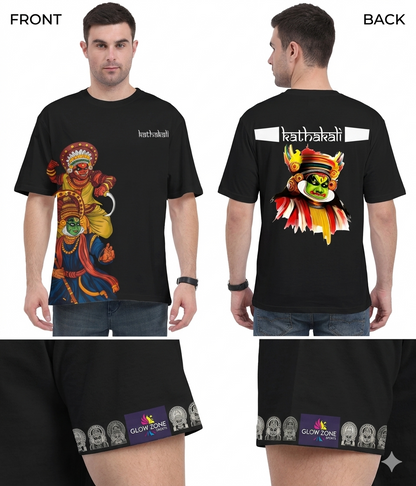 Unisex AOP Oversized Tee – Kathakali Themed Traditional T-Shirt GlowZonePrints