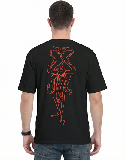 VORTEX AOP (All Over Print) Unisex Oversized Tee (Only Back) White GlowZonePrints (Custom)