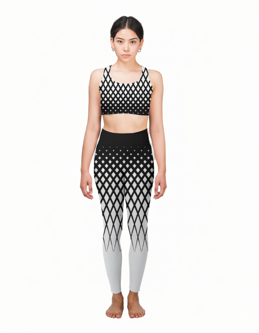 Combo Offer: Abstract Lines AOP Gym Leggings + Sports Bra 3XL GlowZonePrints