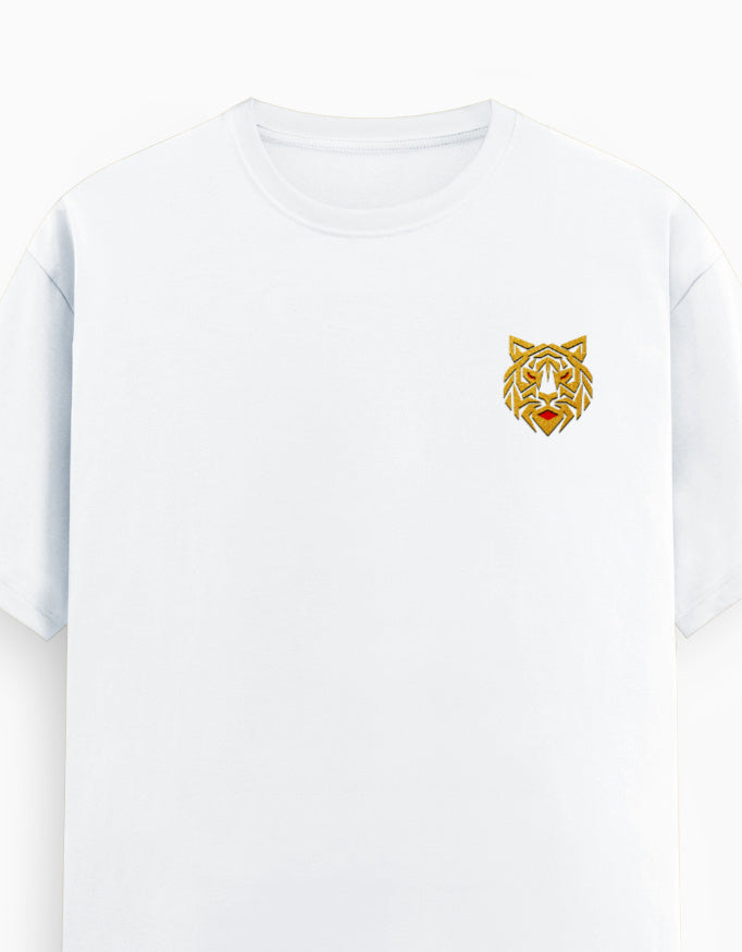 Unisex Classic Crew T-Shirt – Golden Tiger Emblem White GlowZonePrints