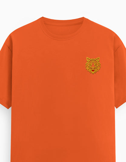 Unisex Classic Crew T-Shirt – Golden Tiger Emblem Orange GlowZonePrints