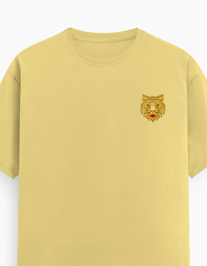 Unisex Classic Crew T-Shirt – Golden Tiger Emblem Yellow GlowZonePrints