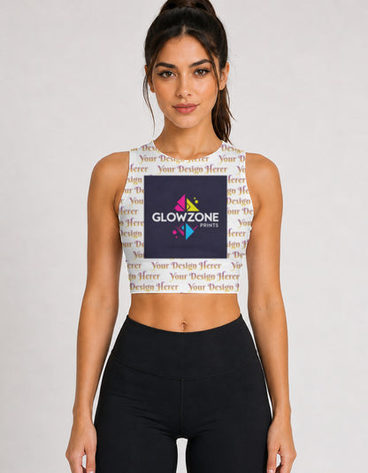 Women's AOP Sports Crop Top – Custom All-Over Print GlowZonePrints