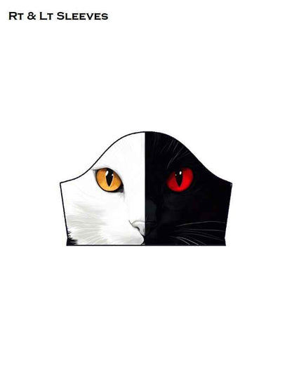 Black and White Cat AOP A line Dress