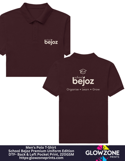 Men's Polo T-Shirt – School Bejoz Premium Uniform Maroon GlowZonePrints