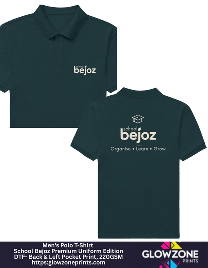 Men's Polo T-Shirt – School Bejoz Premium Uniform Petrol Blue GlowZonePrints