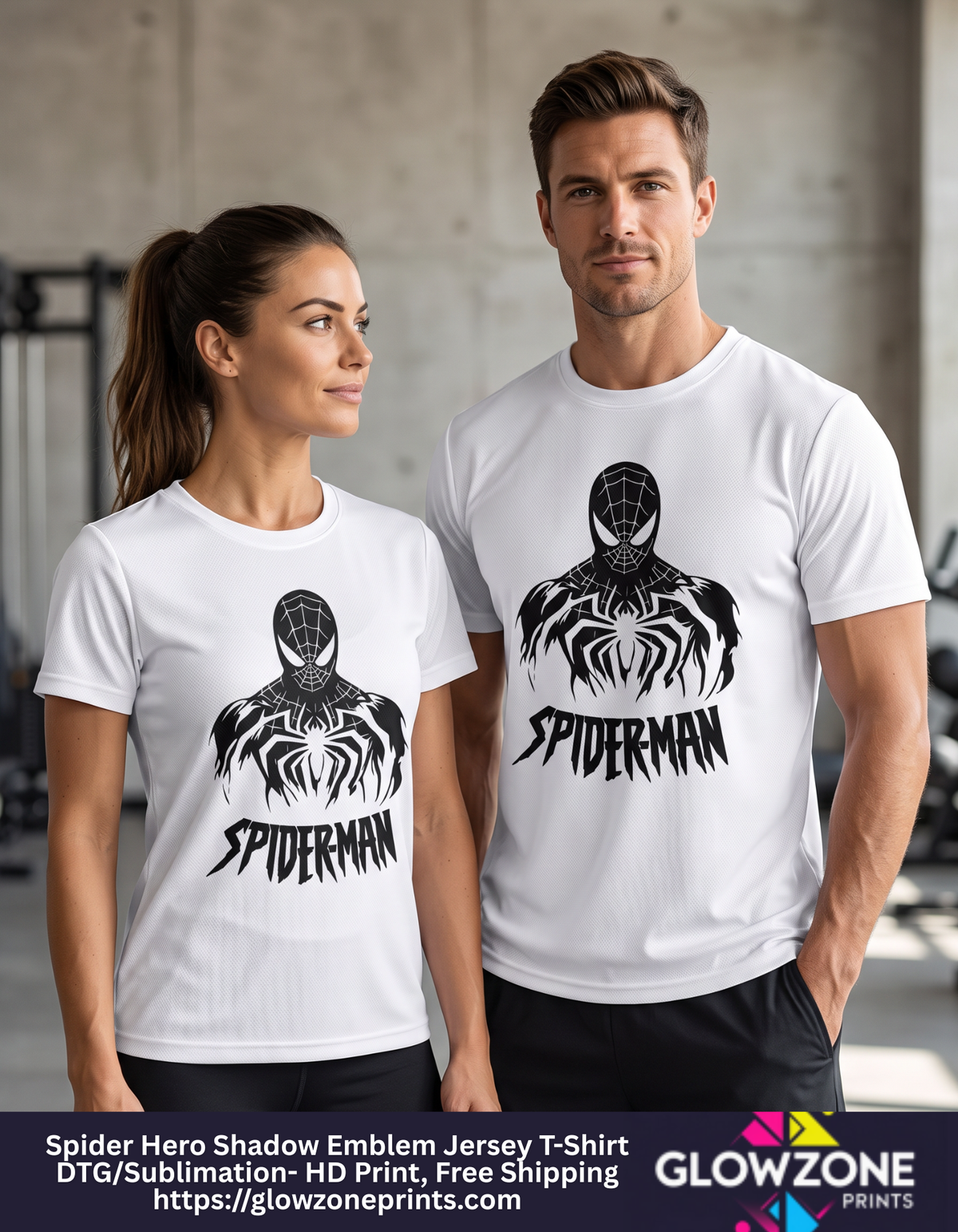 Spider Hero Shadow Emblem Jersey T-Shirt GlowZonePrints
