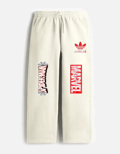 Unisex Terry Sweatpants – Superhero Street Graphic Edition Off White GlowZonePrints