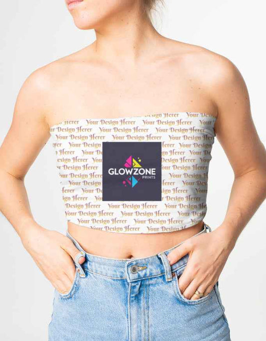 Custom AOP (All Over Print) Tube Top | CT01 White GlowZonePrints