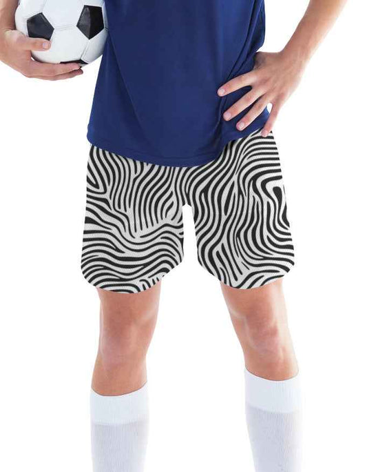 Zebra Lines Unisex AOP Sports Shorts