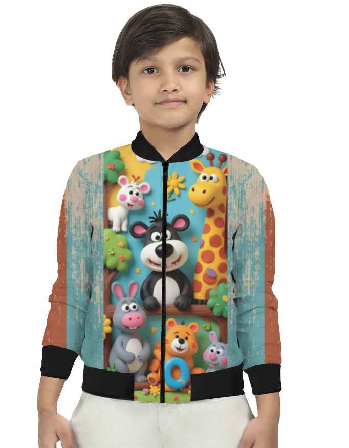 Jungle AOP Kids Premium Bomber Jacket